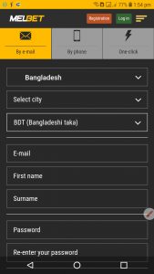 How to create Melbet Account