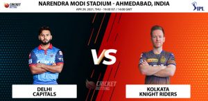 Delhi Capitals vs Kolkata Knight Riders IPL T20 Match Prediction