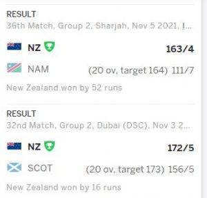 ENG vs NZ Team Form in Last Five Matches